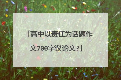 高中以责任为话题作文700字议论文?