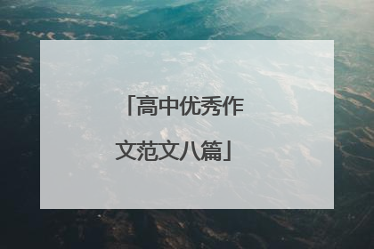高中优秀作文范文八篇