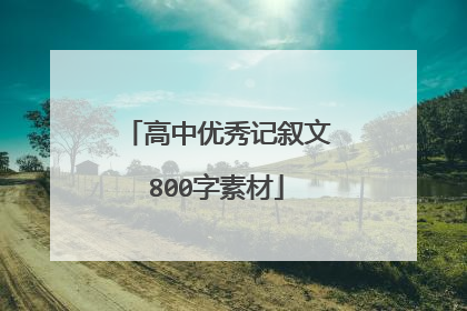高中优秀记叙文800字素材