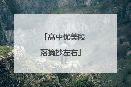 高中优美段落摘抄左右