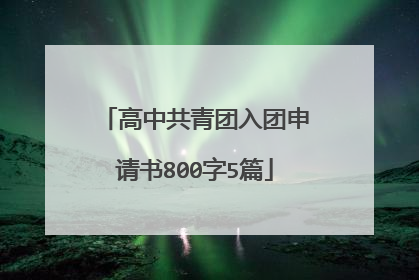 高中共青团入团申请书800字5篇