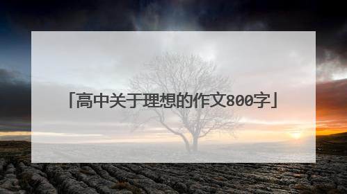 高中关于理想的作文800字