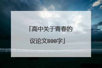 高中关于青春的议论文800字