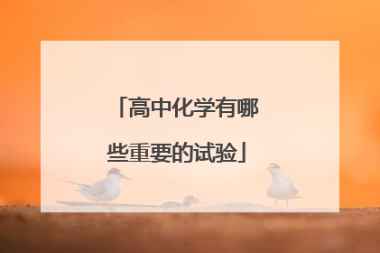 高中化学有哪些重要的试验