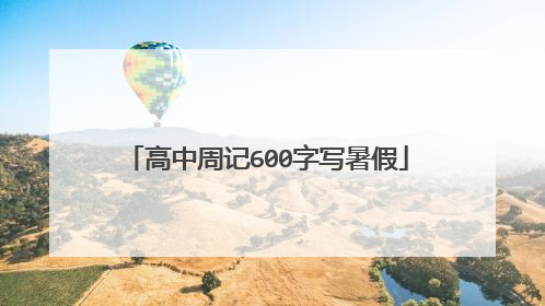 高中周记600字写暑假