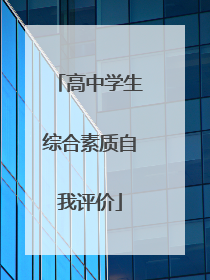 高中学生综合素质自我评价