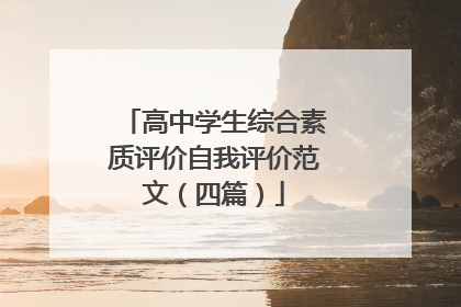 高中学生综合素质评价自我评价范文（四篇）