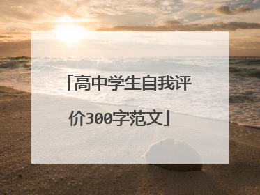 高中学生自我评价300字范文