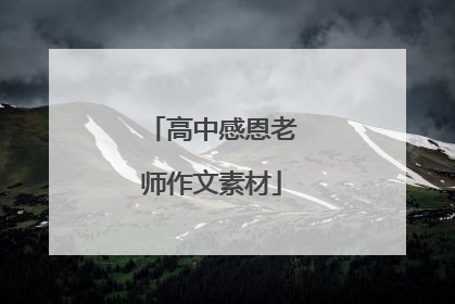 高中感恩老师作文素材