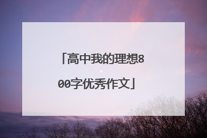 高中我的理想800字优秀作文