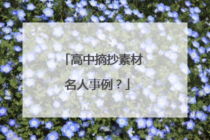 高中摘抄素材名人事例？