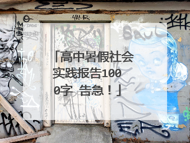 高中暑假社会实践报告1000字 告急！