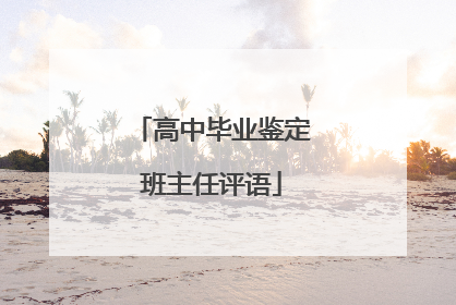 高中毕业鉴定班主任评语