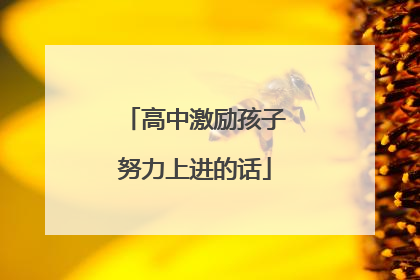 高中激励孩子努力上进的话