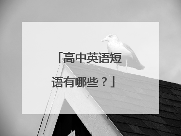 高中英语短语有哪些？