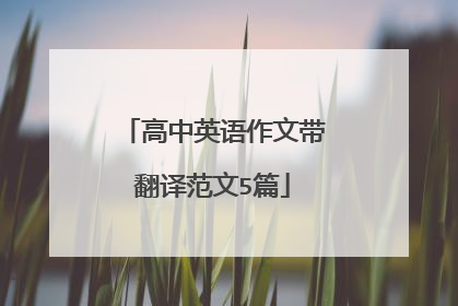 高中英语作文带翻译范文5篇