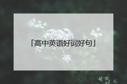 高中英语好词好句