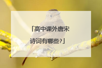 高中课外唐宋诗词有哪些?
