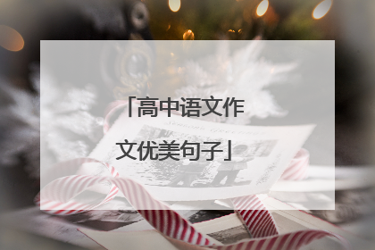 高中语文作文优美句子