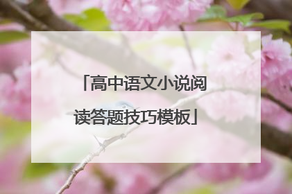高中语文小说阅读答题技巧模板