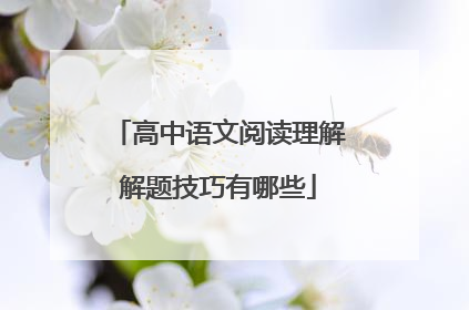 高中语文阅读理解解题技巧有哪些
