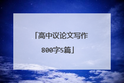 高中议论文写作800字5篇