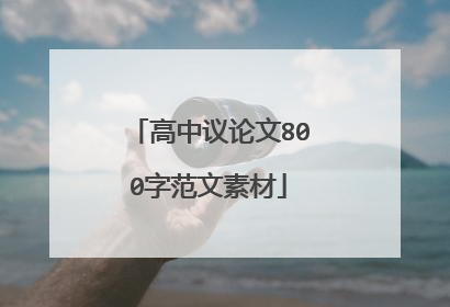 高中议论文800字范文素材