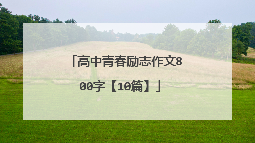 高中青春励志作文800字【10篇】