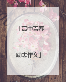 高中青春励志作文