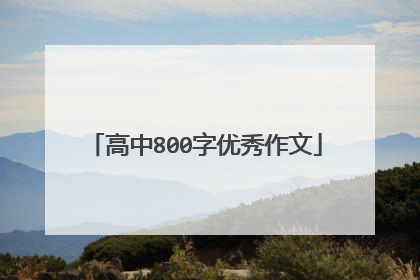 高中800字优秀作文