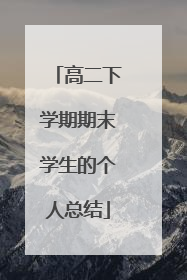 高二下学期期末学生的个人总结