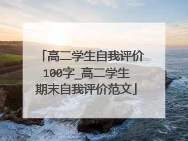 高二学生自我评价100字_高二学生期末自我评价范文