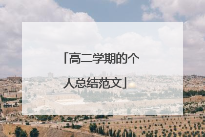 高二学期的个人总结范文