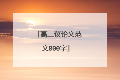 高二议论文范文800字