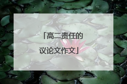 高二责任的议论文作文