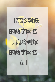 高冷到爆的两字网名,高冷到爆的两字网名女