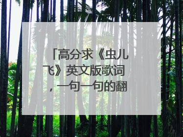 高分求《虫儿飞》英文版歌词，一句一句的翻译，要准确。急急急！！！