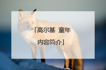 高尔基 童年 内容简介