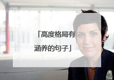 高度格局有涵养的句子