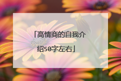 高情商的自我介绍50字左右