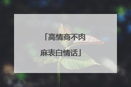 高情商不肉麻表白情话