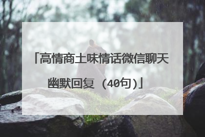高情商土味情话微信聊天幽默回复 (40句)