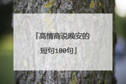高情商说晚安的短句100句
