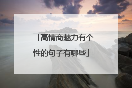 高情商魅力有个性的句子有哪些