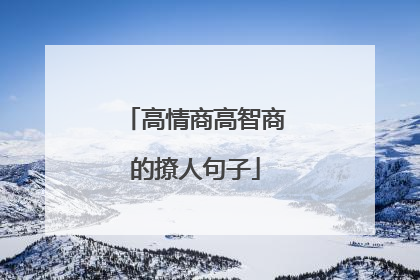 高情商高智商的撩人句子