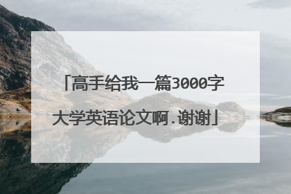 高手给我一篇3000字大学英语论文啊.谢谢
