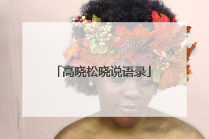 高晓松晓说语录