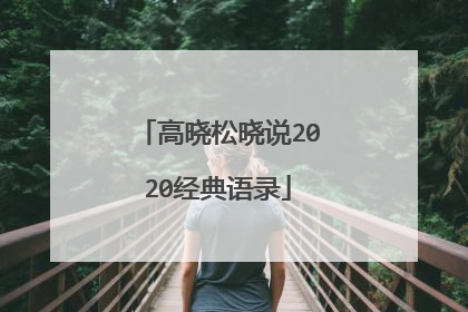 高晓松晓说2020经典语录