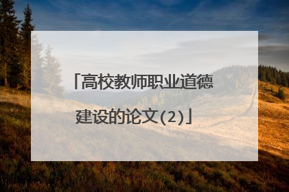 高校教师职业道德建设的论文(2)