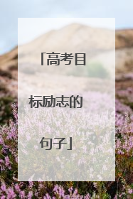 高考目标励志的句子